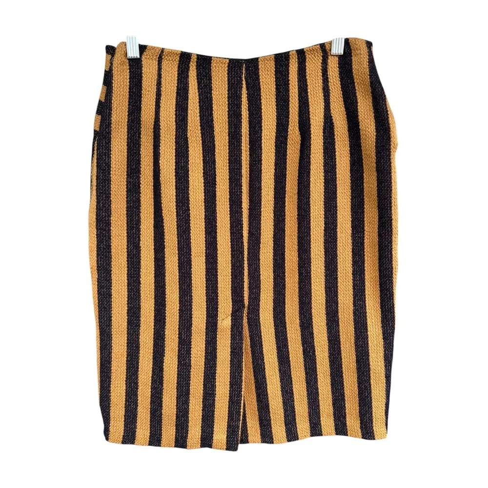 Eva‎ Franco Anthropologie Angler Pencil Skirt Chevron Neutral Motif 12 NWT
